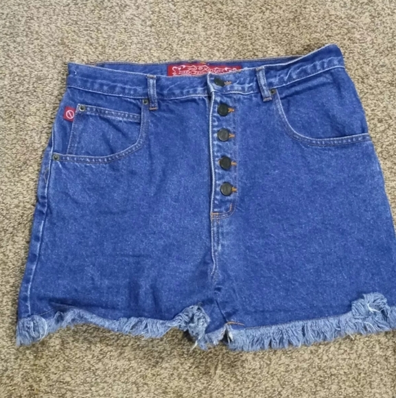 Vintage No Excuses high waisted button fly jean shorts. Women’s size 13/14 - Picture 1 of 6
